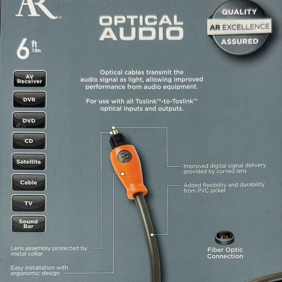 AR Optical Studio 6 ft Optical Cable, Brand New in Box - Picture 5 of 5